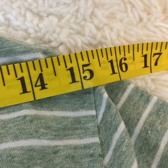 GREEN & WHITE STRIPED UNIVERSAL THREAD BRAT GIRL SUMMER T SHIRT w/ FRONT… - Picture 8 of 12